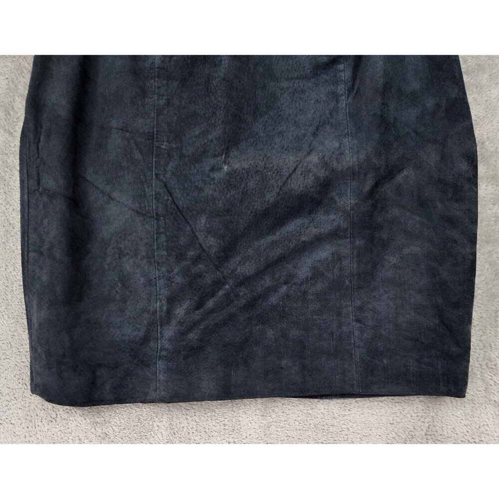 Silverleaf Skirt Womens Size 9/10 Black Suede Leather Lace Up Retro Mini Vintage - Picture 7 of 11